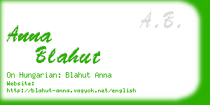 anna blahut business card